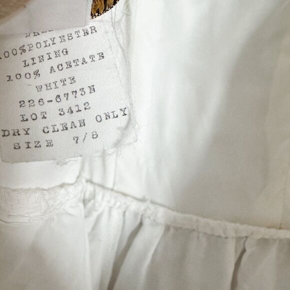 Vintage White Tiered Bridal Gown – JC Penney Size 7/8 Spaghetti Strap - Picture 9 of 10